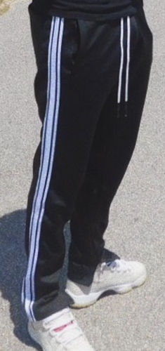 Customer photo review of Premium Triple Stripe Track Pants Black - White (ZCM4841)