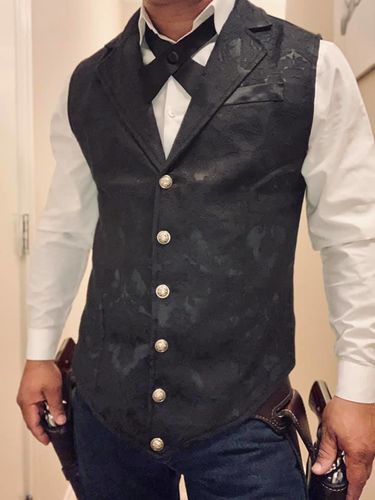 Customer photo review of Mens Victorian Suit Vest Steampunk Gothic Waistcoat
