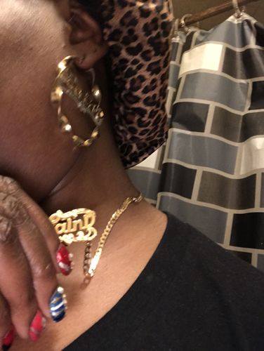 Customer photo review of Double Plated Name Necklace w/ Cuban Chain