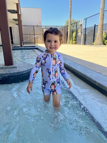 Customer photo review of Swimming Pals Unisex Long Sleeve Zip Swimmers