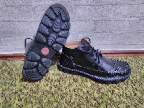 Customer photo review of Split Leather Mens Ankle Boots