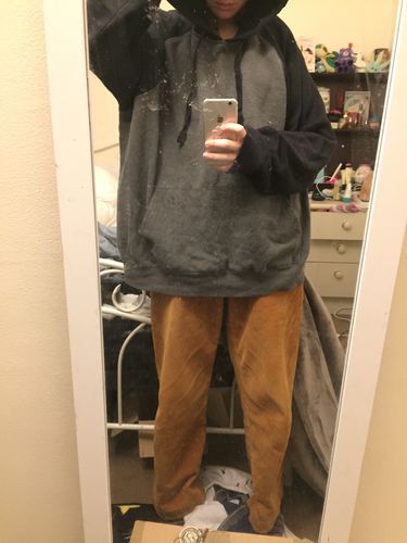 Customer photo review of starter grey/black hoodie xxl