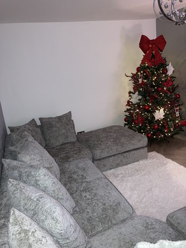 Customer photo review of BISHOP LUXE CHENILLE U-SHAPE CORNER SOFA - SILVER FOX