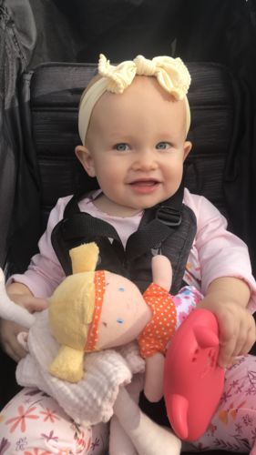 Customer photo review of Personalized Leyadoll Doll Backpack (Green)