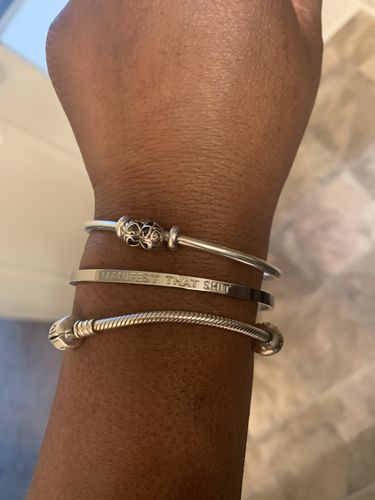 Customer photo review of Manifest That Shit Bracelet- Gold