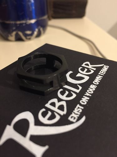 Customer photo review of BLACK HEXAGON RING