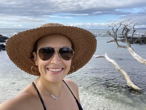 Customer photo review of Peace Sign Hoop Earrings