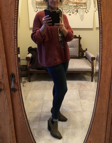 Customer photo review of My Cozy Chunky Knit Sweater (Sedona)