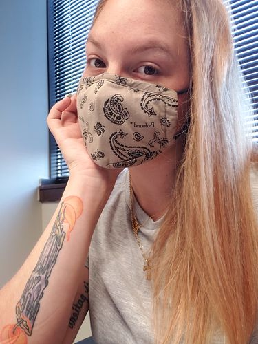 Customer photo review of Triple-Layered Protective Bandana Sand Face Mask