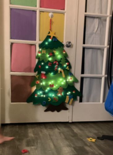 Customer photo review of LED DIY Felt Christmas Tree - 32 Piece Set