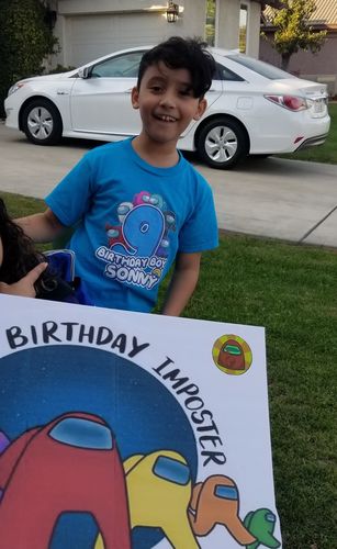 Customer photo review of Among Us Birthday Shirt