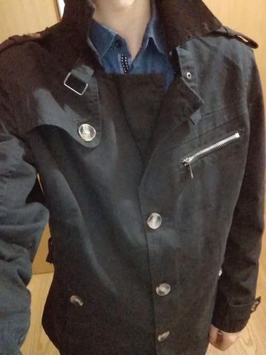 Customer photo review of Casual Cotton Windbreaker Overcoat