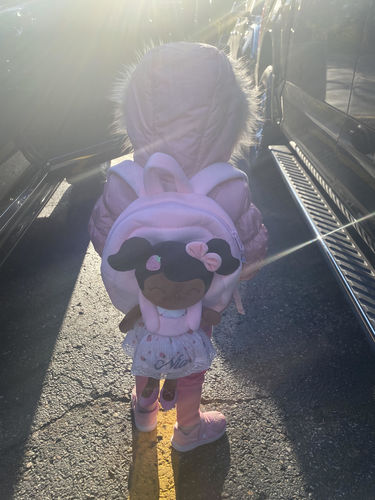 Customer photo review of Personalized Leyadoll Doll Backpack (Strawberry) - 2 Skin Tones