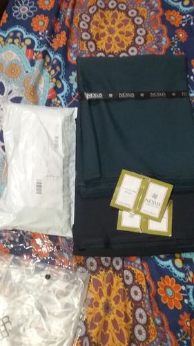 Customer photo review of Crown Fine Quality Wash and Wear ( Unstitched ) Navy Blue