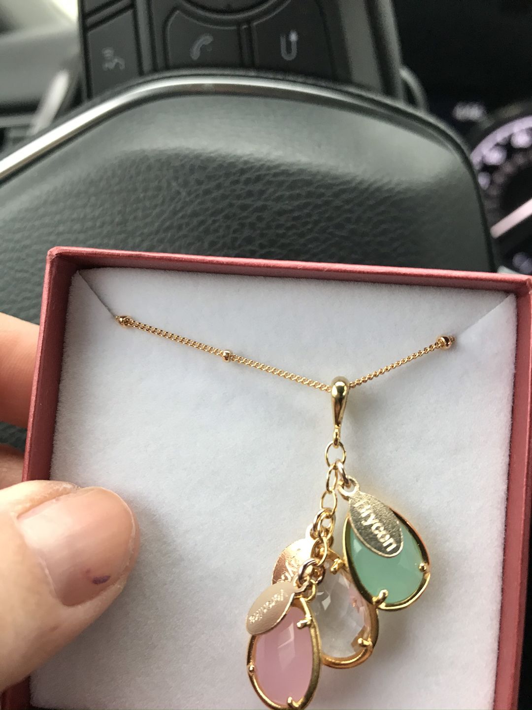 Customer photo review of "The Danique Necklace" - Name and Birthstone Necklace for Mom