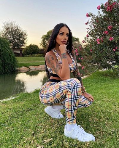 Customer photo review of Fashion Casual Tank Plaid Print Two Piece