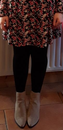 Customer photo review of Jessy Beige Suede Ankle Boots