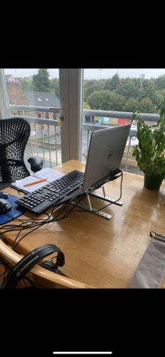 Customer photo review of Laptop Stand | Aluminium, Portable & Foldable