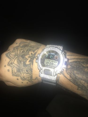 Customer photo review of Gold Finish Simulated Diamonds G Shock DW-6900