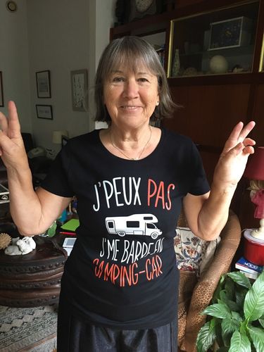 Customer photo review of T-shirt femme J'peux pas j'me barre en camping-car