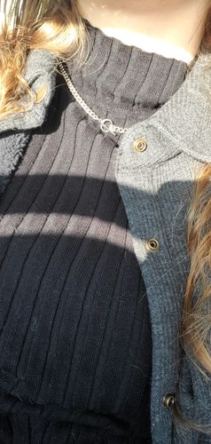 Customer photo review of solid silver OT collar necklace