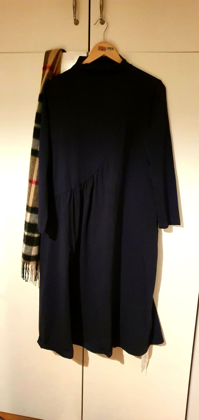 Customer photo review of PLUS Size - Solid Color Draped High Neckline Dress