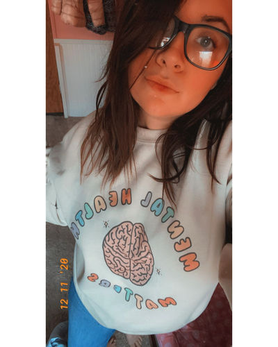 Customer photo review of Mental Health Matters (Brain) -- Sweatshirt