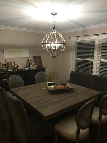 Customer photo review of Farmhouse Geometric Candle Chandelier