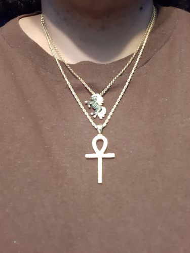 Customer photo review of Black Unicorn Necklace