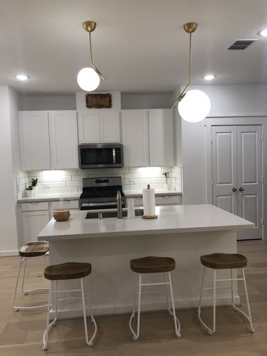 Customer photo review of Modern Glass Globe Pendant Light