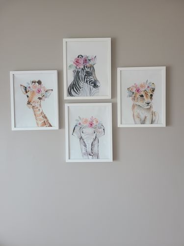 Customer photo review of Flower Crown Animals Canvas Prints