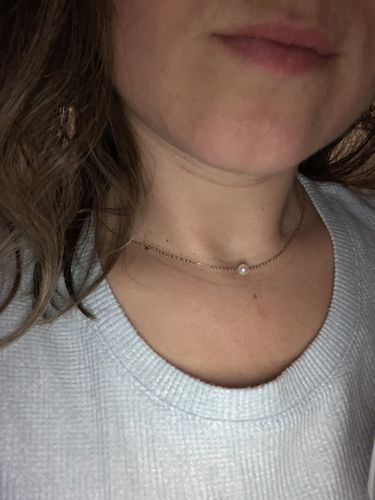 Customer photo review of Grace Delicate Pearl Necklace