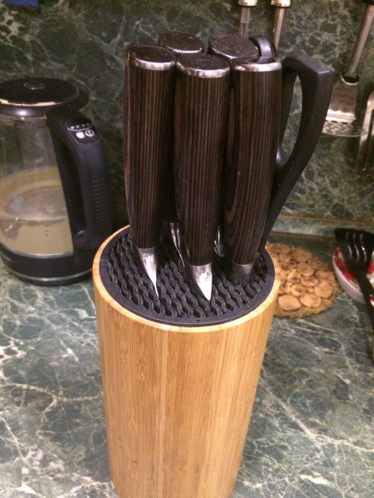 Customer photo review of Imperial Collection — Japanese High-Carbon Steel Knife Set with Damascus Pattern