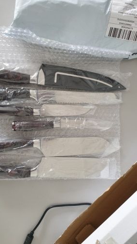 Customer photo review of Imperial Collection — Japanese High-Carbon Steel Knife Set with Damascus Pattern