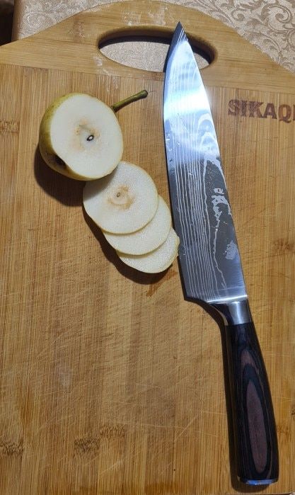 Customer photo review of Imperial Collection — Japanese High-Carbon Steel Knife Set with Damascus Pattern