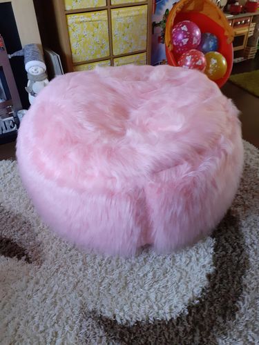 Customer photo review of XXL Adults Children's Pre-Filled Faux Fur Bean Bag