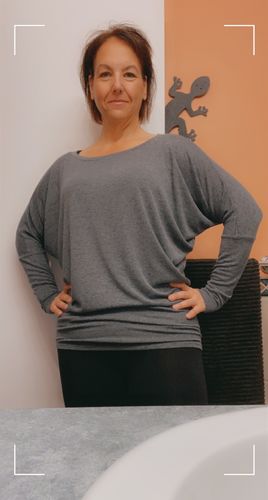 Customer photo review of Natural Vibe Knit Long Sleeve (Slate Blue)