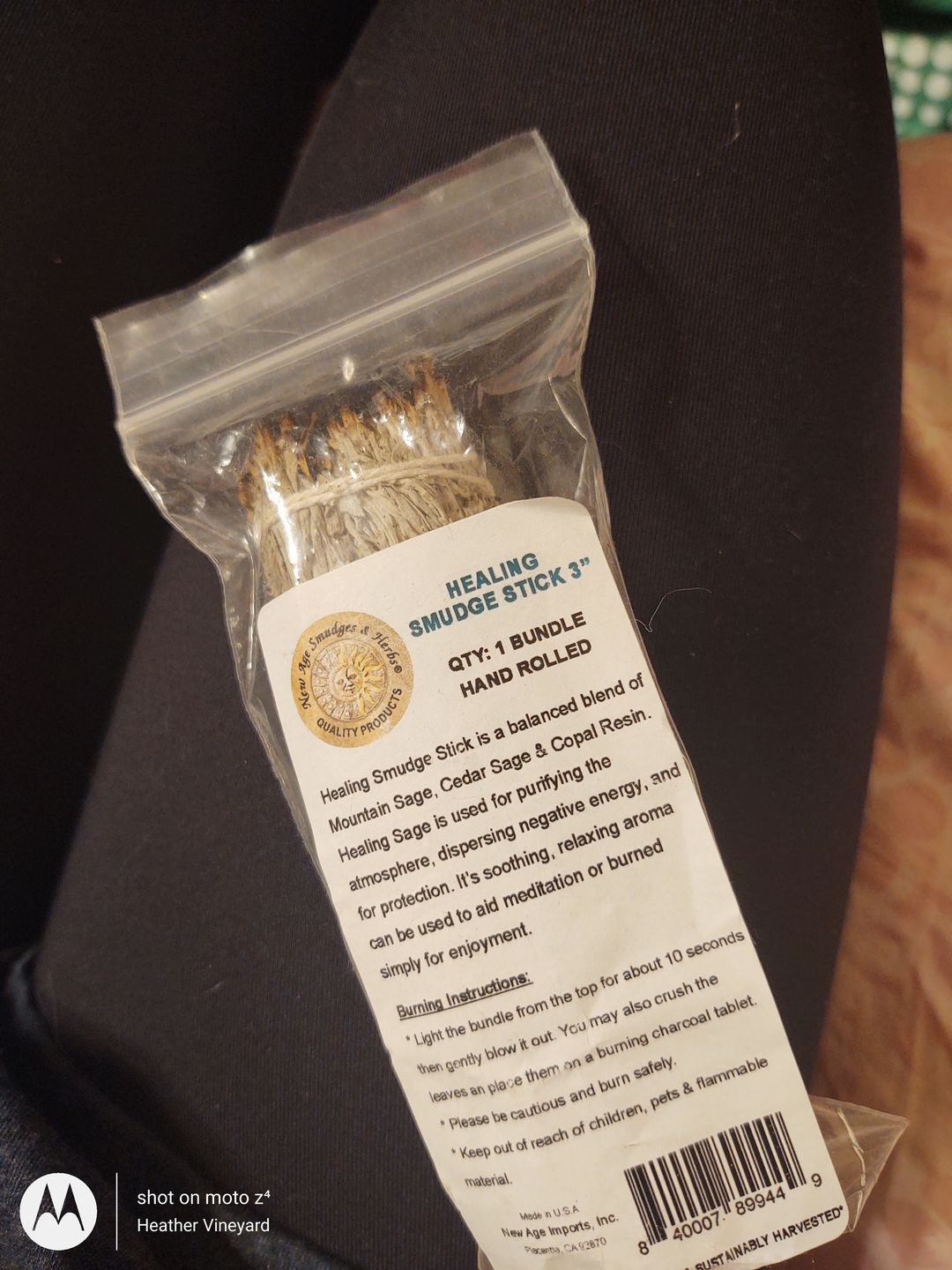 Customer photo review of Mountain Sage Smudge Stick