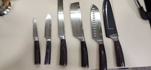 Customer photo review of Imperial Collection — Japanese High-Carbon Steel Knife Set with Damascus Pattern
