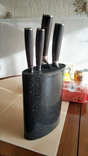 Customer photo review of Imperial Collection — Japanese High-Carbon Steel Knife Set with Damascus Pattern