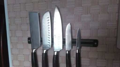 Customer photo review of Imperial Collection — Japanese High-Carbon Steel Knife Set with Damascus Pattern