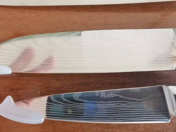 Customer photo review of Imperial Collection — Japanese High-Carbon Steel Knife Set with Damascus Pattern