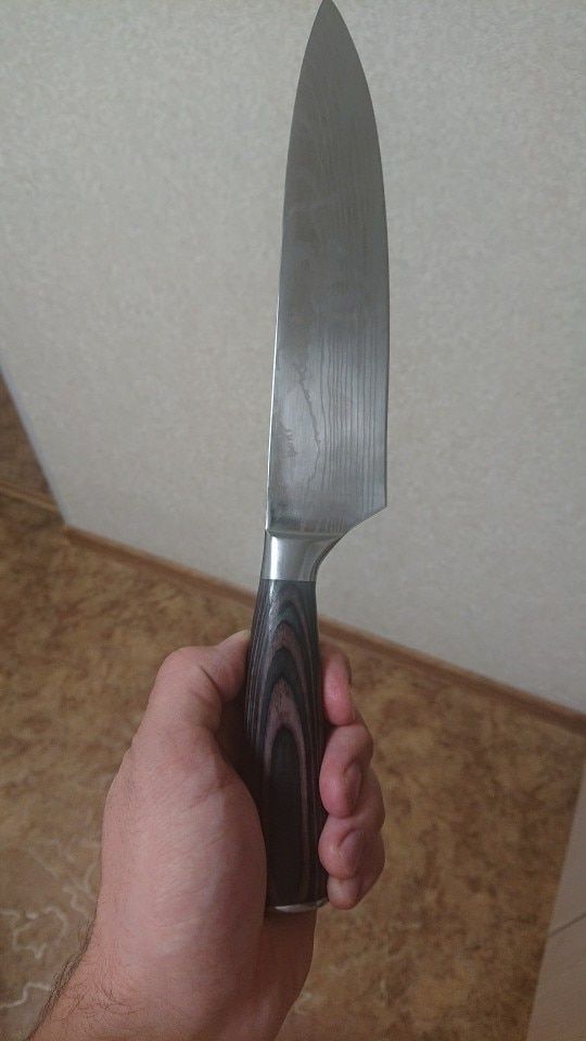 Customer photo review of Imperial Collection — Japanese High-Carbon Steel Knife Set with Damascus Pattern