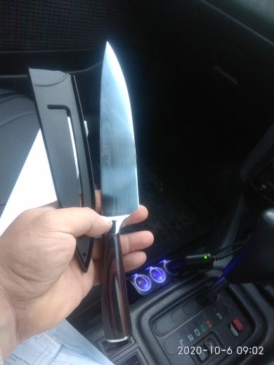 Customer photo review of Imperial Collection — Japanese High-Carbon Steel Knife Set with Damascus Pattern