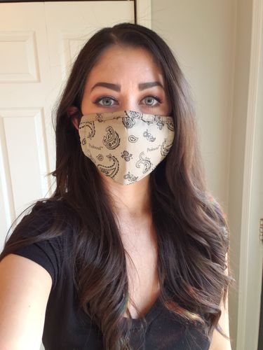 Customer photo review of Triple-Layered Protective Bandana Sand Face Mask