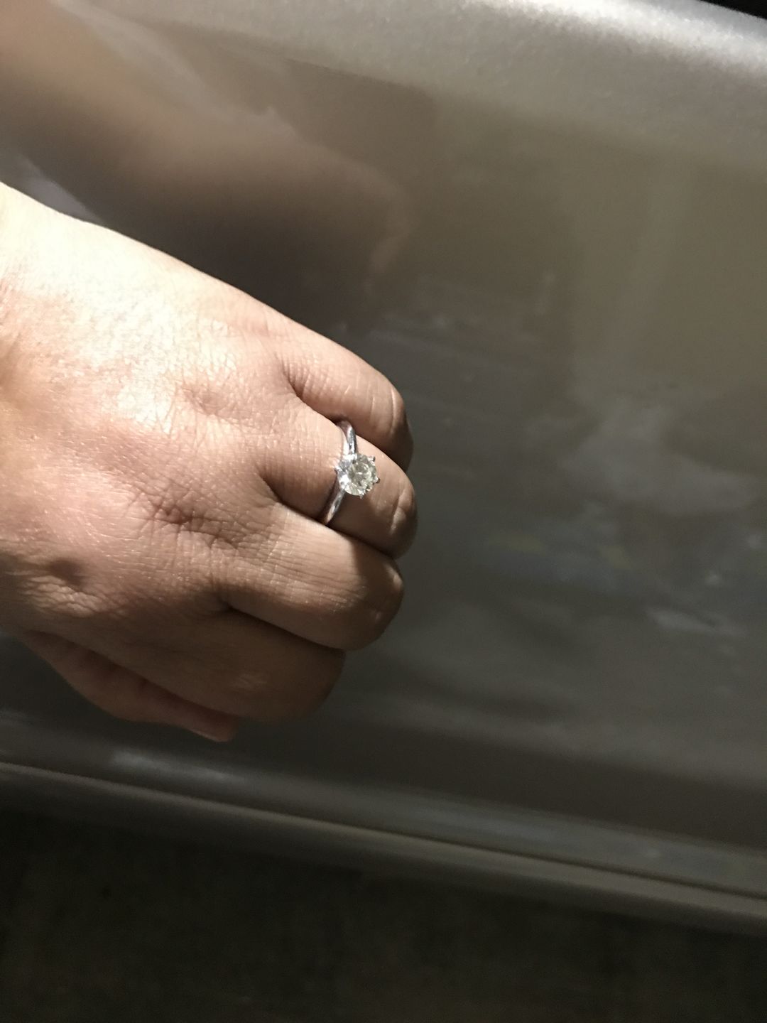 Customer photo review of Six Prong Solitaire CVD Diamond Ring