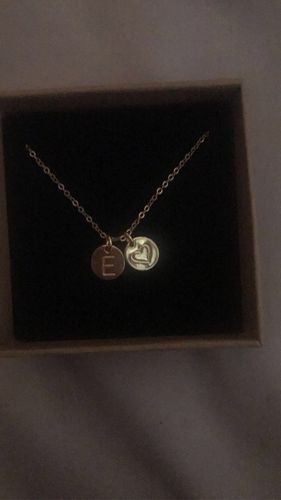 Customer photo review of AC Initial Charm Necklace