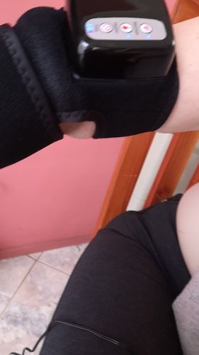 Customer photo review of Electric Heated Knee & Joint Massager Brace for Arthritis and Pain Relief
