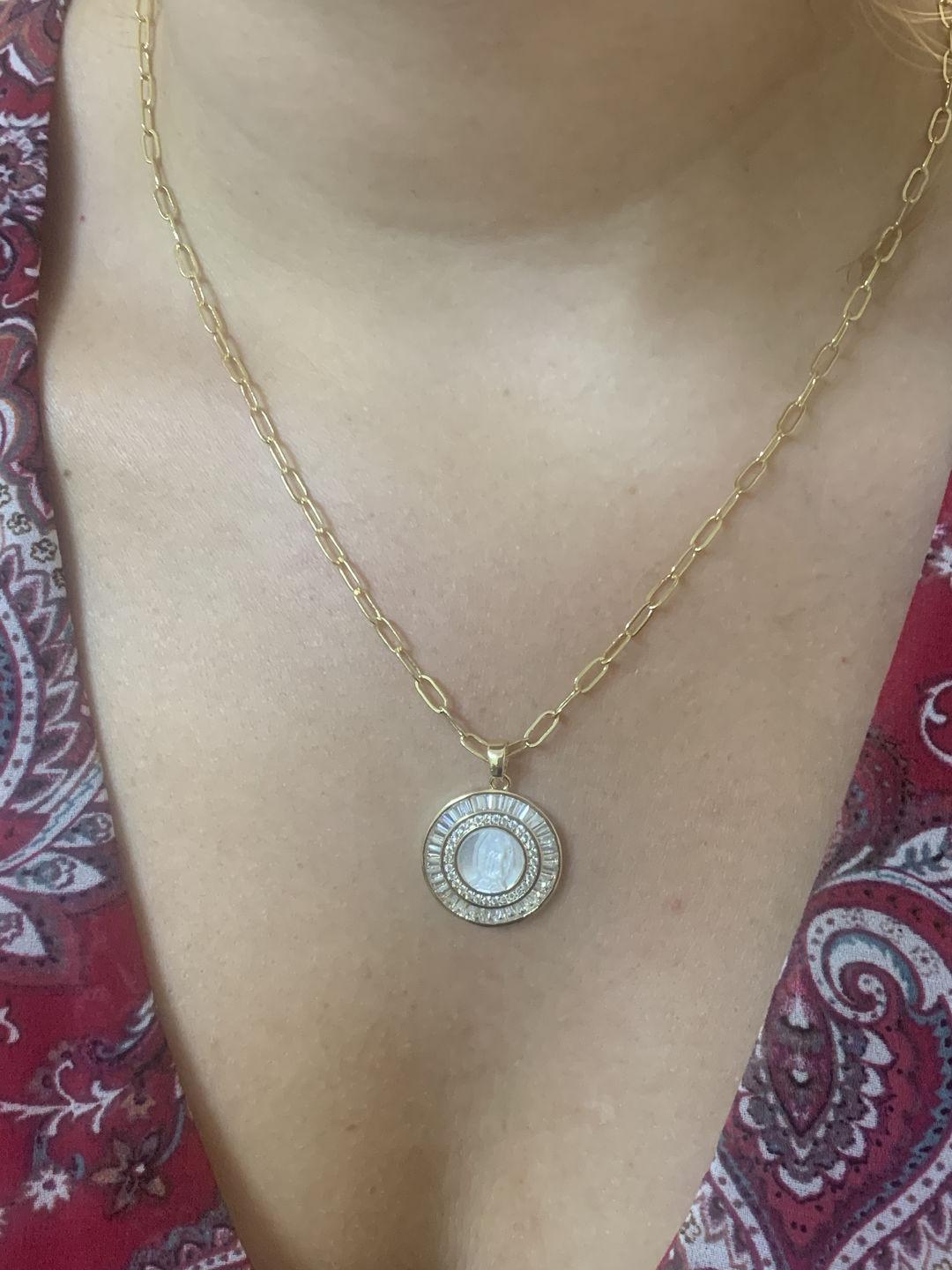 Customer photo review of Mother Mary Necklace