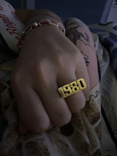 Customer photo review of Sterling Silver Unisex Block Ring